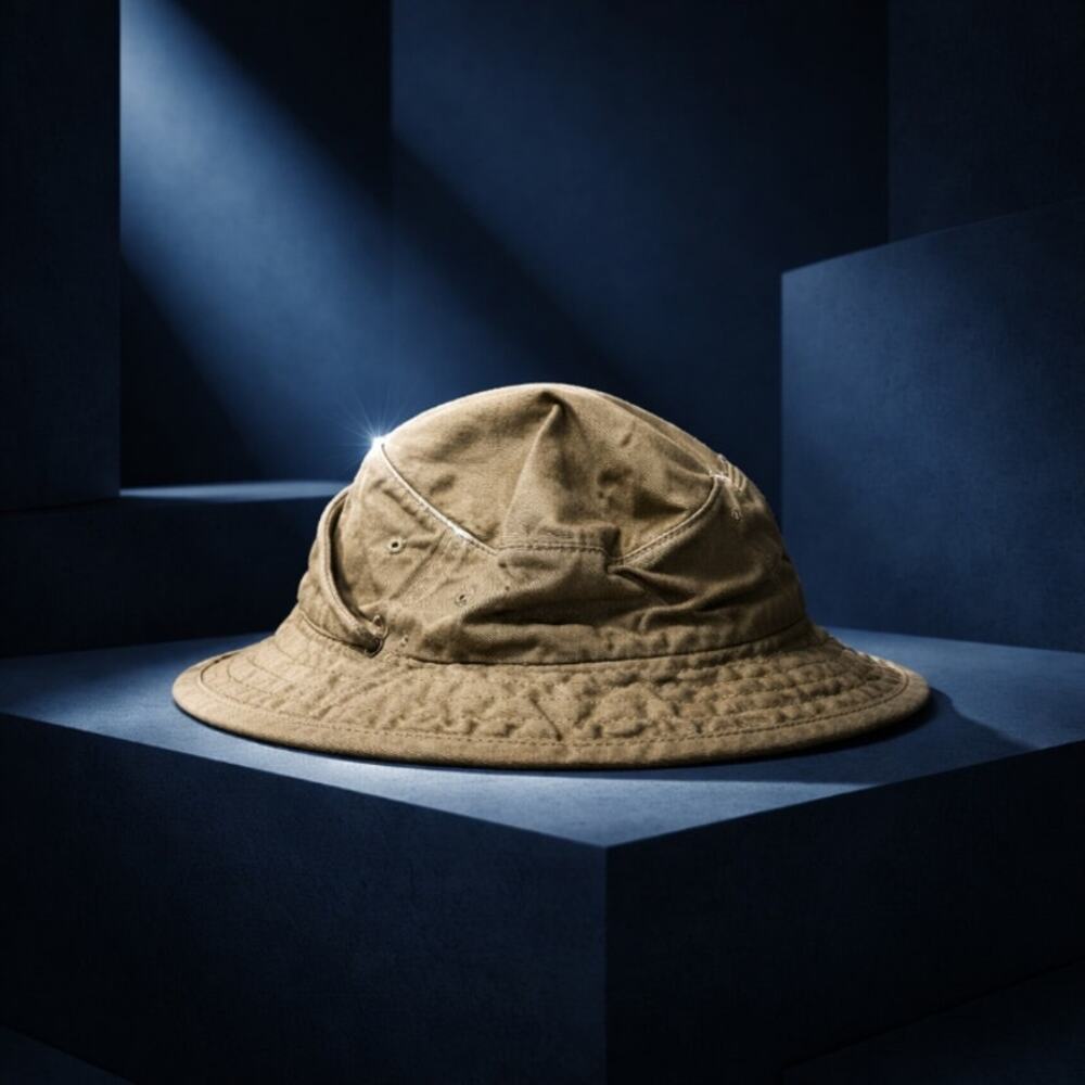 NWT DPC Dorfman Pacific Co Men’s Large Khaki Cotton Bucket Hat Fishing Sun Cap L
